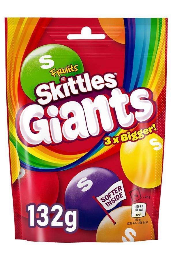 Skittles Giants Fruits Meyve Aromalı Büyük Draje Şekerleme 132GR - Image 1