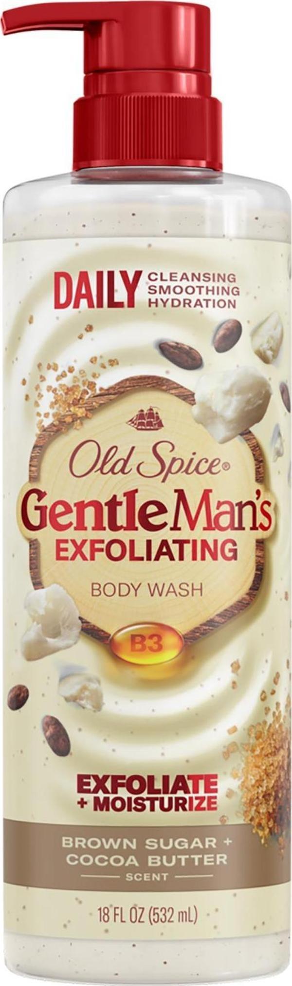 Old Spice Gentle Man's Exfoliating Brown Sugar + Cocoa Butter Duş Jeli 532ML - Image 1