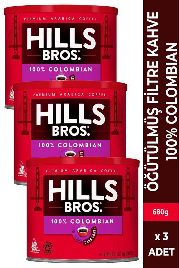 Hills Bros 100% Colombian Filtre Kahve 680GR x 3 Adet - Image 1