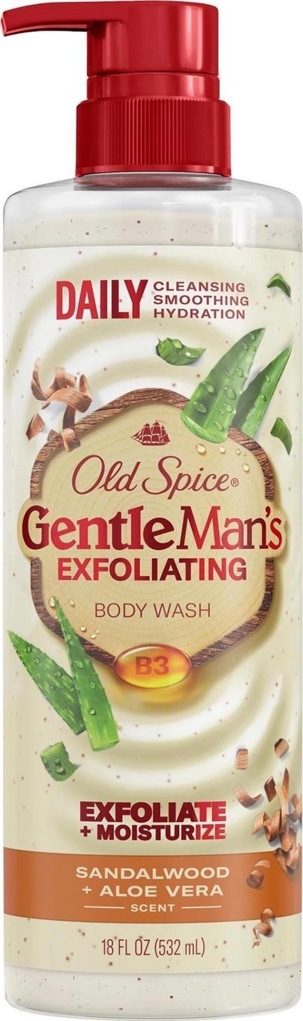Old Spice Gentle Man's Exfoliating Sandalwood + Aloe Vera Duş Jeli 532ML - Image 1
