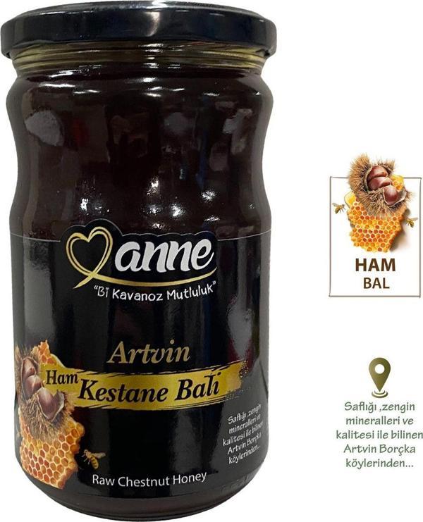 Anne Artvin Ham Kestane Balı 850G (Yöresel, Ham Bal) - Image 1