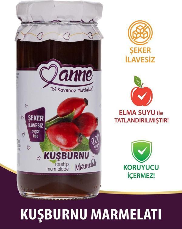 Anne Şeker Ilavesiz Kuşburnu Marmelatı 300G (Elma Suyu Ile Tatlandırılmıştır - Koruyucu Içermez) - Image 1