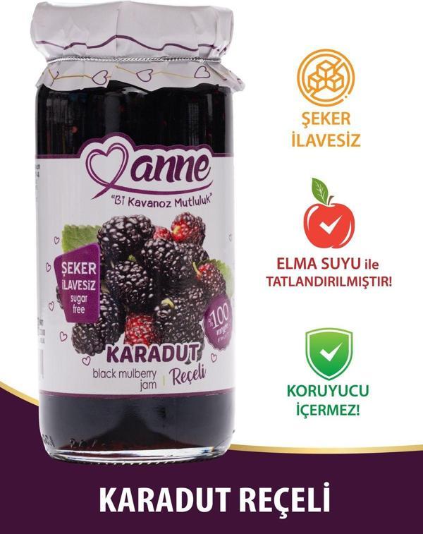 Anne Şeker İlavesiz Karadut Reçeli 300G (Elma Suyu Ile Tatlandırılmıştır, Koruyucu İçermez) - Image 1