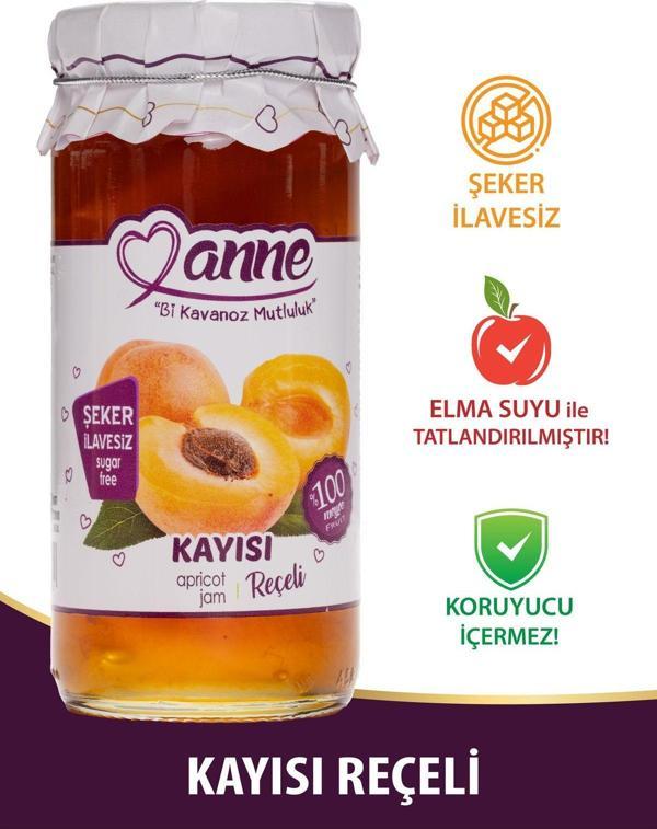 Anne Şeker Ilavesiz Kayısı Reçeli 300G (Elma Suyu Ile Tatlandırılmıştır - Koruyucu Içermez) - Image 1