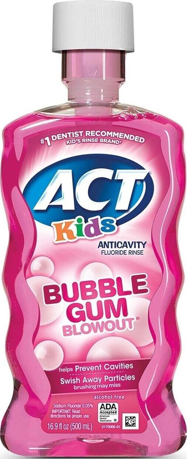 ACT Kids Bubble Gum Çocuklar İçin Ağız Bakım Suyu 500ML - Image 1