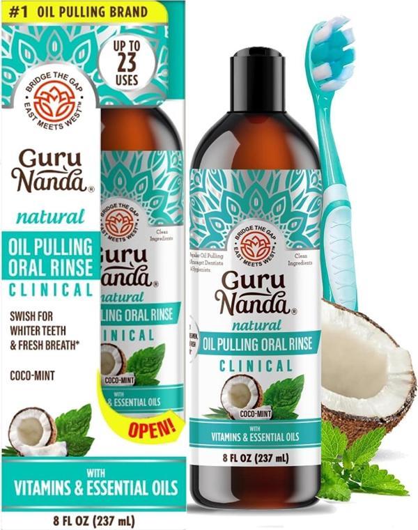 GuruNanda Coconut + Mint Ağız Bakım Suyu 237ML - Image 1
