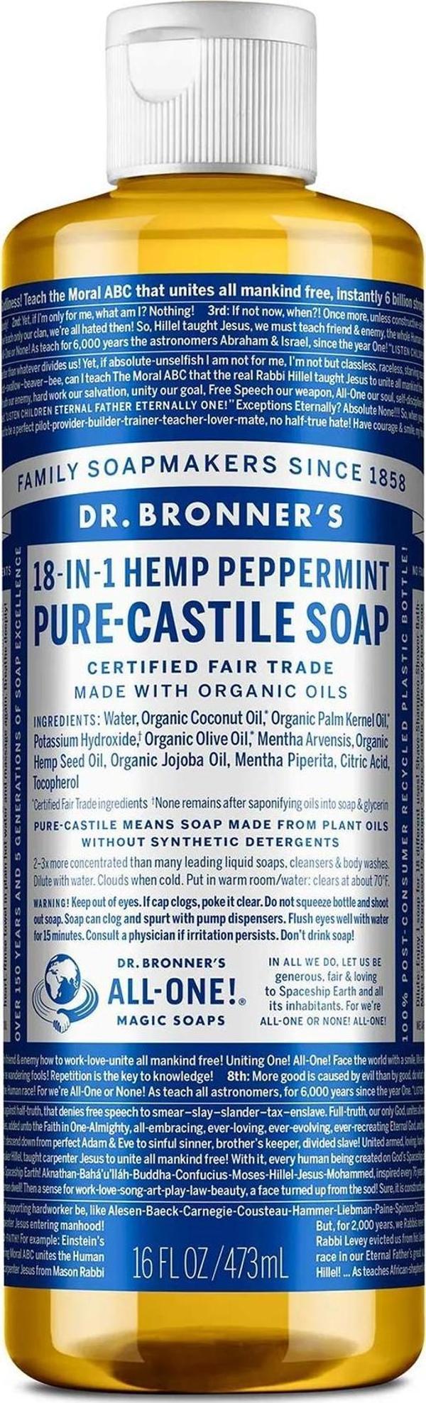 Dr.Bronner's Çok Amaçlı Sıvı Sabun Nane Kokulu 473ML - Image 1