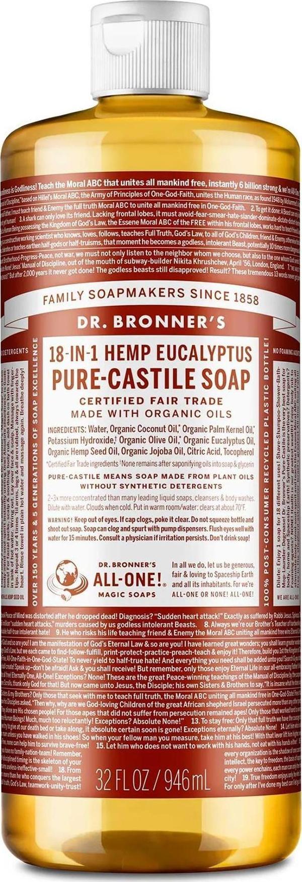 Dr.Bronner's Çok Amaçlı Sıvı Sabun Okaliptüs Kokulu 946ML - Image 1