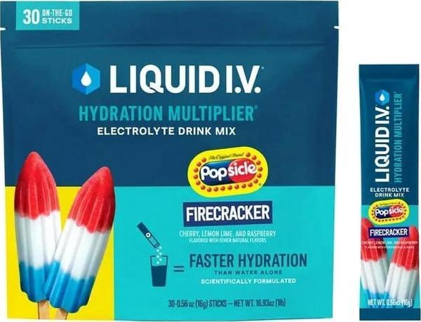Liquid I.V. Popsicle Firecracker Hydration Multiplier Drink Mix 30 Sticks - Image 1