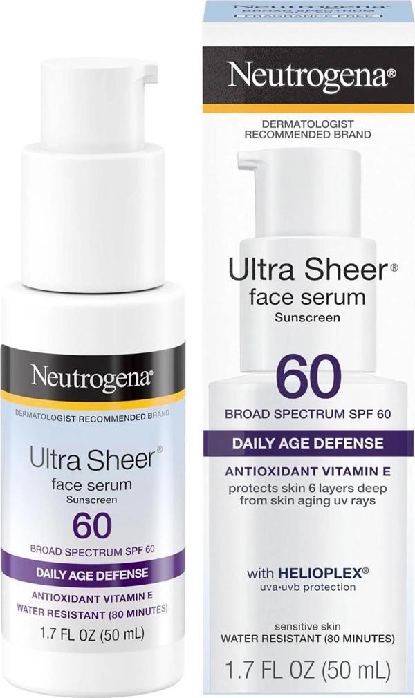 Neutrogena Ultra Sheer SPF60 Güneş Koruyucu Yüz Serumu 50ML - Image 1