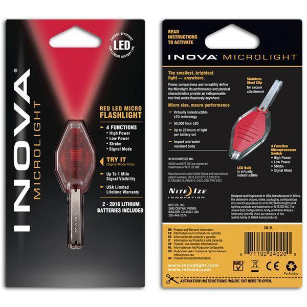 Inova Microlight Micro Led Kırmızı Işık Şeffaf Gövde - Image 1