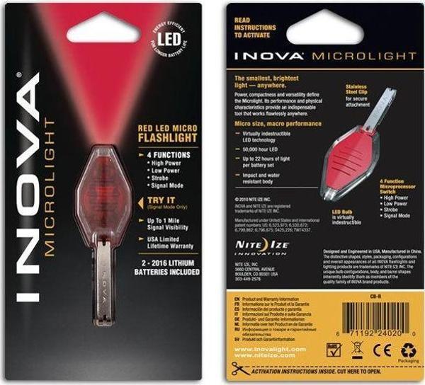 Inova Microlight Micro Led Kırmızı Işık Şeffaf Gövde - Image 1