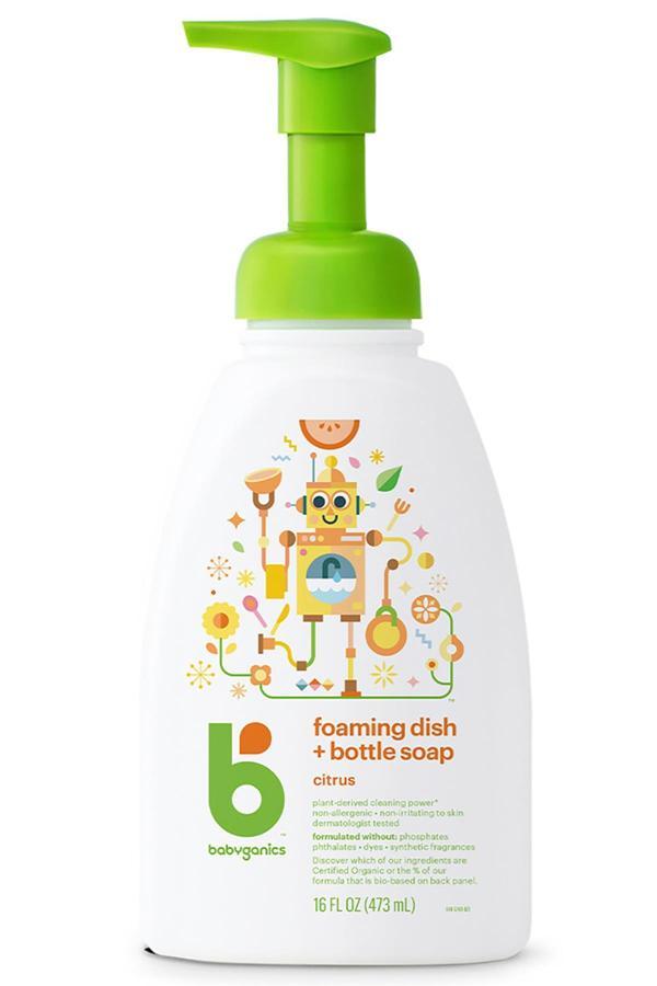 Babyganics Bitkisel Formüllü Bebek Gereçleri Yıkama Köpüren Sabun Narenciye Kokulu 473ML - Image 1