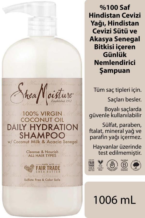 Shea Moisture %100 Saf Hindistan Cevizi Yağlı Günlük Nemlendirici Şampuan 1006ML - Image 1