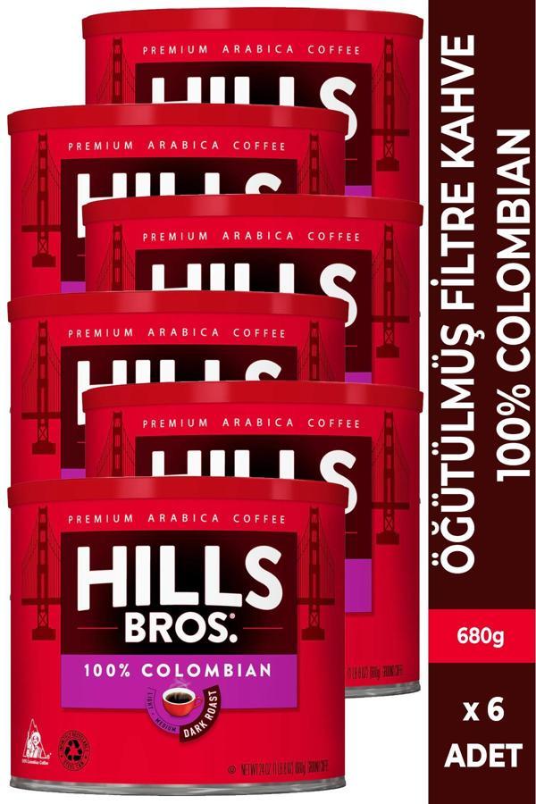 Hills Bros 100% Colombian Filtre Kahve 680GR x 6 Adet - Image 1