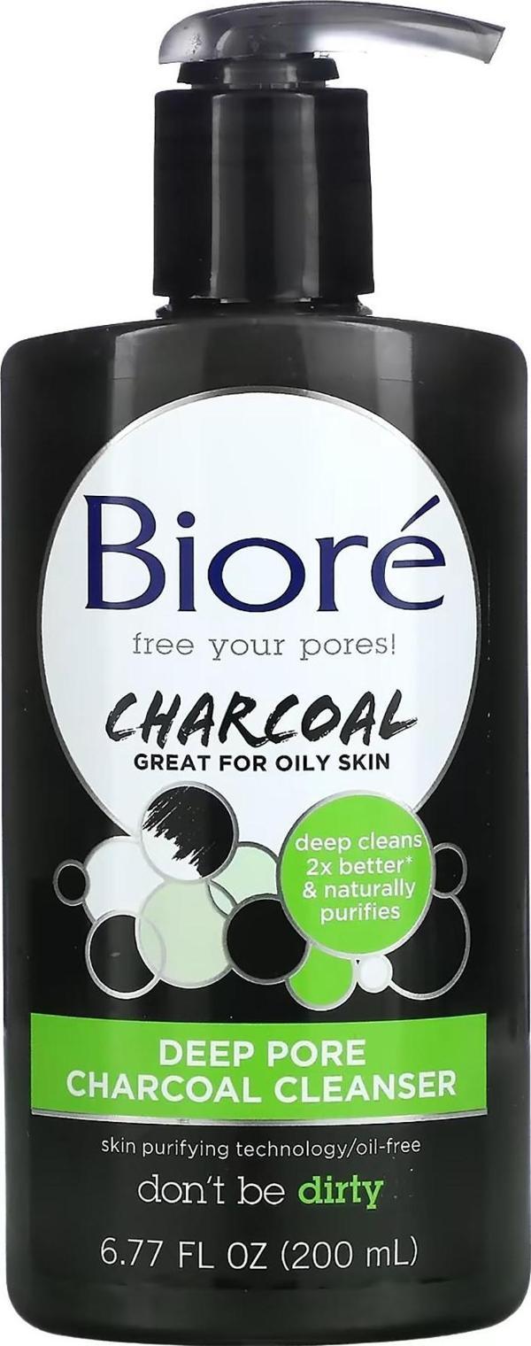 Biore Charcoal Yağlı Ciltler İçin Derin Gözenek Temizleyici 200ML - Image 1