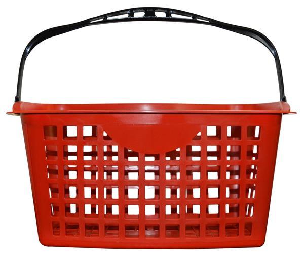Alışveris Plastik Market Sepeti 28 LT Tekerlekli Kırmızı - Image 1