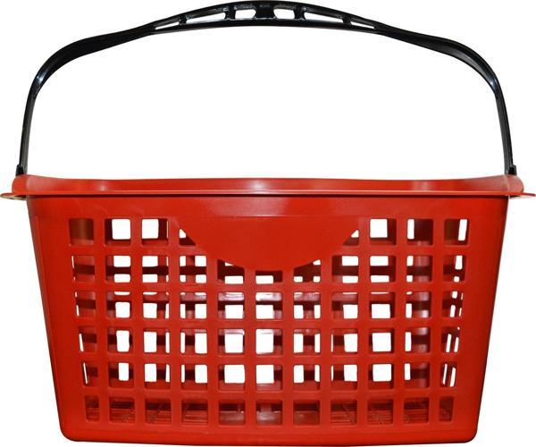 Alışveris Plastik Market Sepeti 28 LT Tekerlekli Kırmızı - Image 1