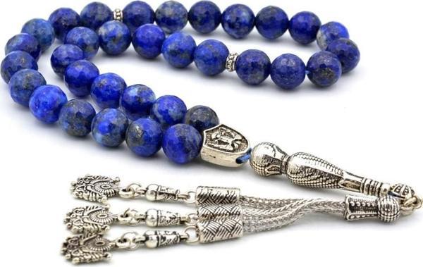 Hakiki Doğal Faset Kesim Lapis Lazuli Tesbih 1.kalite Iri Boy - Image 1