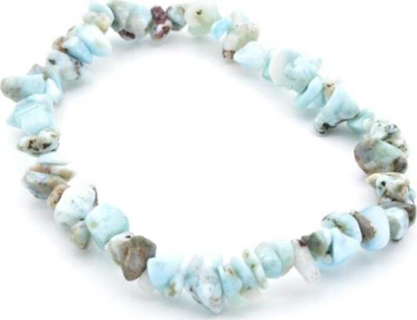 Hakiki Doğal Kırık Taş Larimar Taşı Bileklik 1.kalite Doğal Taş - Image 1