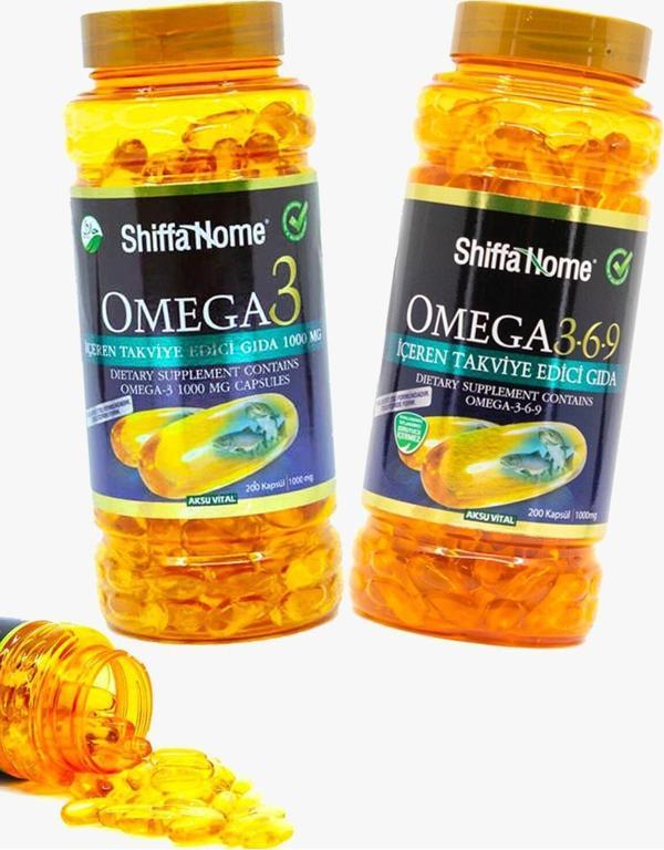 Omega 3 - 200 Kapsül + Omega 3 6 9 - 200 Kapsül Balık Yağı - Image 1