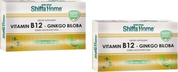 2 Kutu Aksu Vital Vitamin B 12 Ginkgo Biloba B12 Ginko 28 X 2 - Image 1
