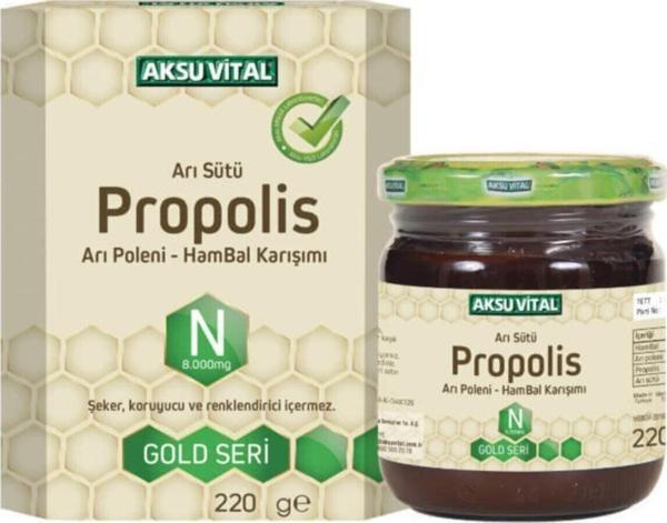 Aksuvital Propolisli Arı Sütü Bal Polen Karışımı 8.000 mg - Image 1