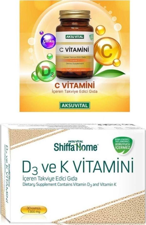 C Vitamini 1250 Mg 60 Tablet & D3 Ve K Vitamini 1300mg 30 Kapsül - Image 1