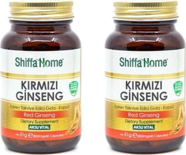 2 Kutu Aksu Vital Red Ginseng Kırmızı Kore Ginseng 60 Kapsül X 2 X 850 M Kırmızı Ginseng - Image 1