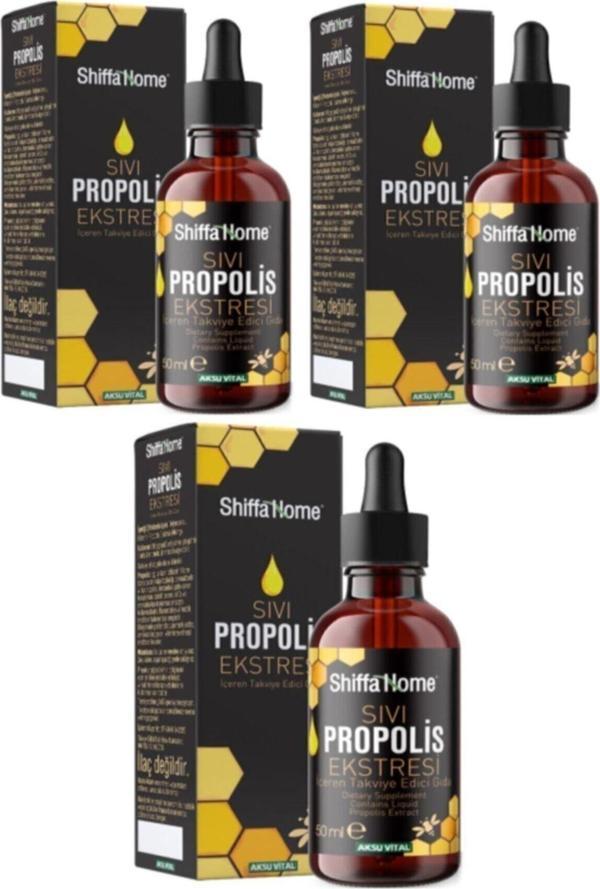 Sıvı Propolis Ekstresi Damlalıklı Cam Şişe 50 Ml 3 Adet Sepetse - Image 1