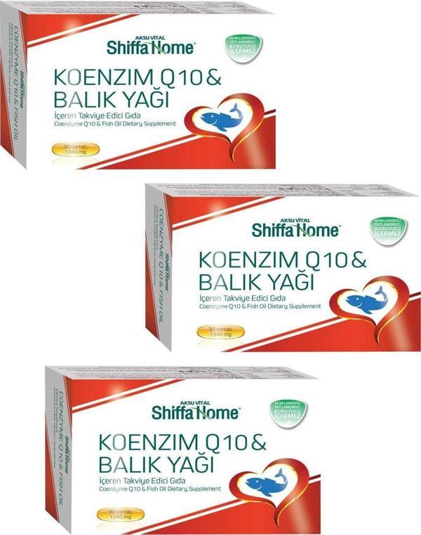 Koenzim Q10 & Balık Yağı 30 Kapsül X 3 Adet - Image 1