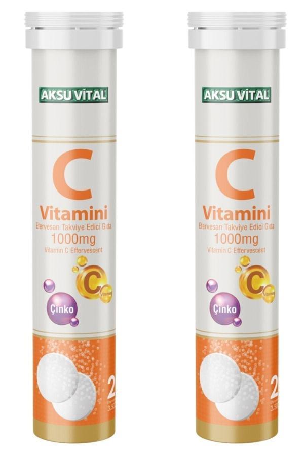 C Vitamini Çinko 1000mg 20 Efervesan Tablet X 2 Adet - Image 1