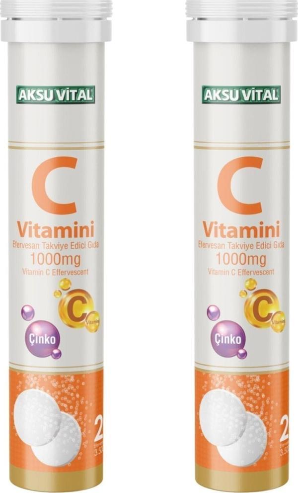 C Vitamini Çinko 1000mg 20 Efervesan Tablet X 2 Adet - Image 1