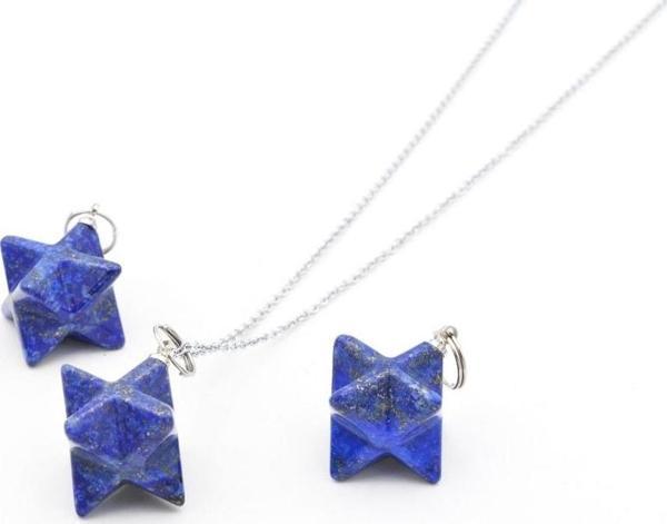 Hakiki Doğal Lapis Lazuli Taşı Merkaba Kolye Ucu 1.kalite - Image 1