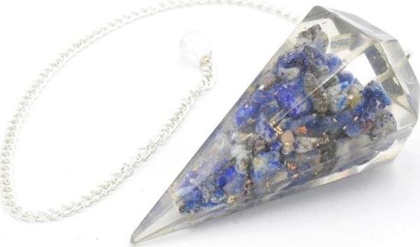 Hakiki Doğal Lapis Lazuli Taşı Orgonit Pandül 1.kalite - Image 1