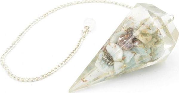 Hakiki Doğal Larimar Taşı Orgonit Pandül 1.kalite - Image 1
