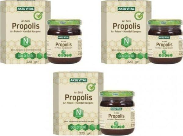 Propolis Arı Sütü Polen Bal Karışımı 8000mg 3 Adet - Image 1