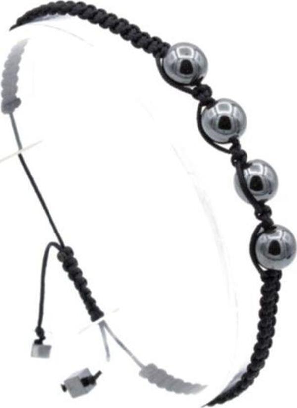 Hakiki Makrome Model Doğal Hematit Taşı Bileklik 1. Kalite 004 - Image 1