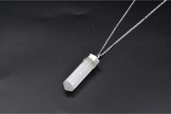 Hakiki Doğal Selenit Taşı Kolye Ucu 1.kalite 018 - Image 1