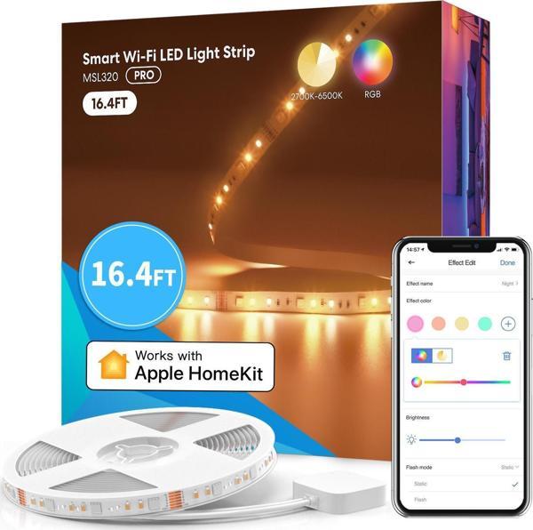 Meross Akıllı Led Şerit Wi-Fi RGB 5 Metre MSL320 Pro (Apple Home Destekli) - Image 1