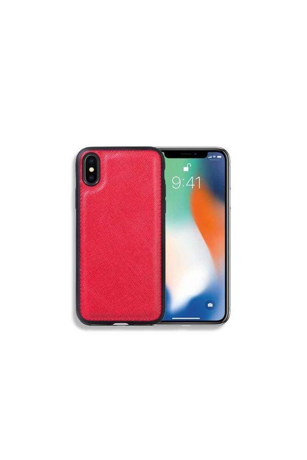 Guard Kırmızı Saffiano Hakiki Deri iPhone X / XS Kılıfı - Image 1