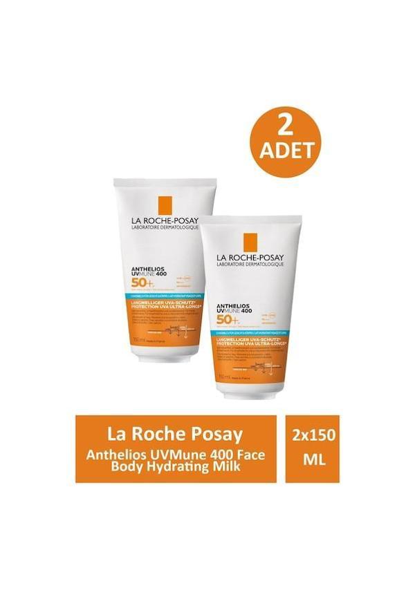 La Roche Posay Anthelios Uvmune 400 Face Body Hydrating Milk 150 Ml- 2 ADET- SKT: 01/2028 - Image 1