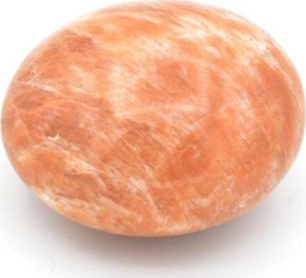 Hakiki Tamburlu Sabun Şeklinde Doğal Turuncu Ay Taşı Kaya Parçası 103 gr - Image 1
