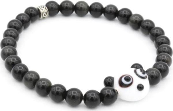 Panda Tasarım Doğal Rainbow Obsidyen Bileklik 1.kalite 6 Mm - Image 1