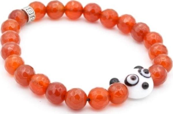 Panda Tasarım Faset Kesim Doğal Kırmızı Akik Bileklik 003 - Image 1