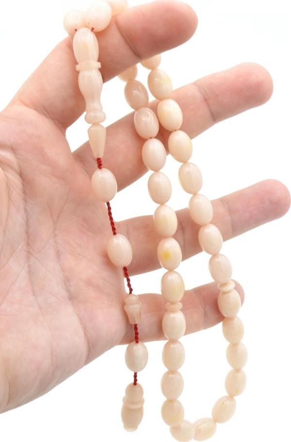 Usta Işi Sistemli Beyzi Kesim Beyaz Hamur Katalin Tesbih - Image 1