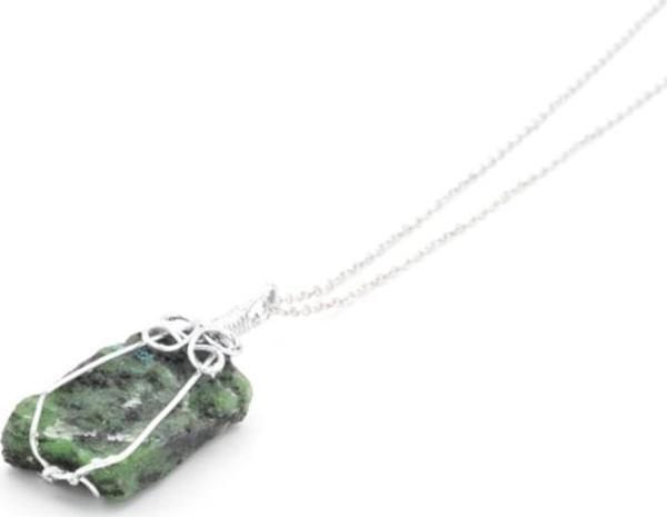 Hakiki Doğal Anyolit Kolye Ucu (ruby Zoisit) Doğal Taş 004 - Image 1