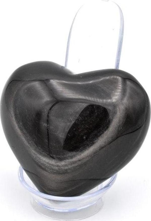 Hakiki Doğal Kalp Şeklinde Rainbow Obsidyen Taşı 113 Gram - Image 1