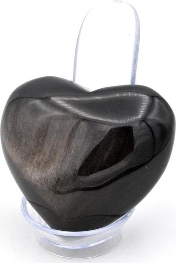 Hakiki Doğal Kalp Şeklinde Rainbow Obsidyen Taşı 116 Gram - Image 1