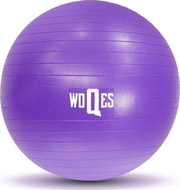 Woqes 65cm Pilates Topu Yüksek Kalite Pvc Şişirme Pompası Hediyeli - Image 1